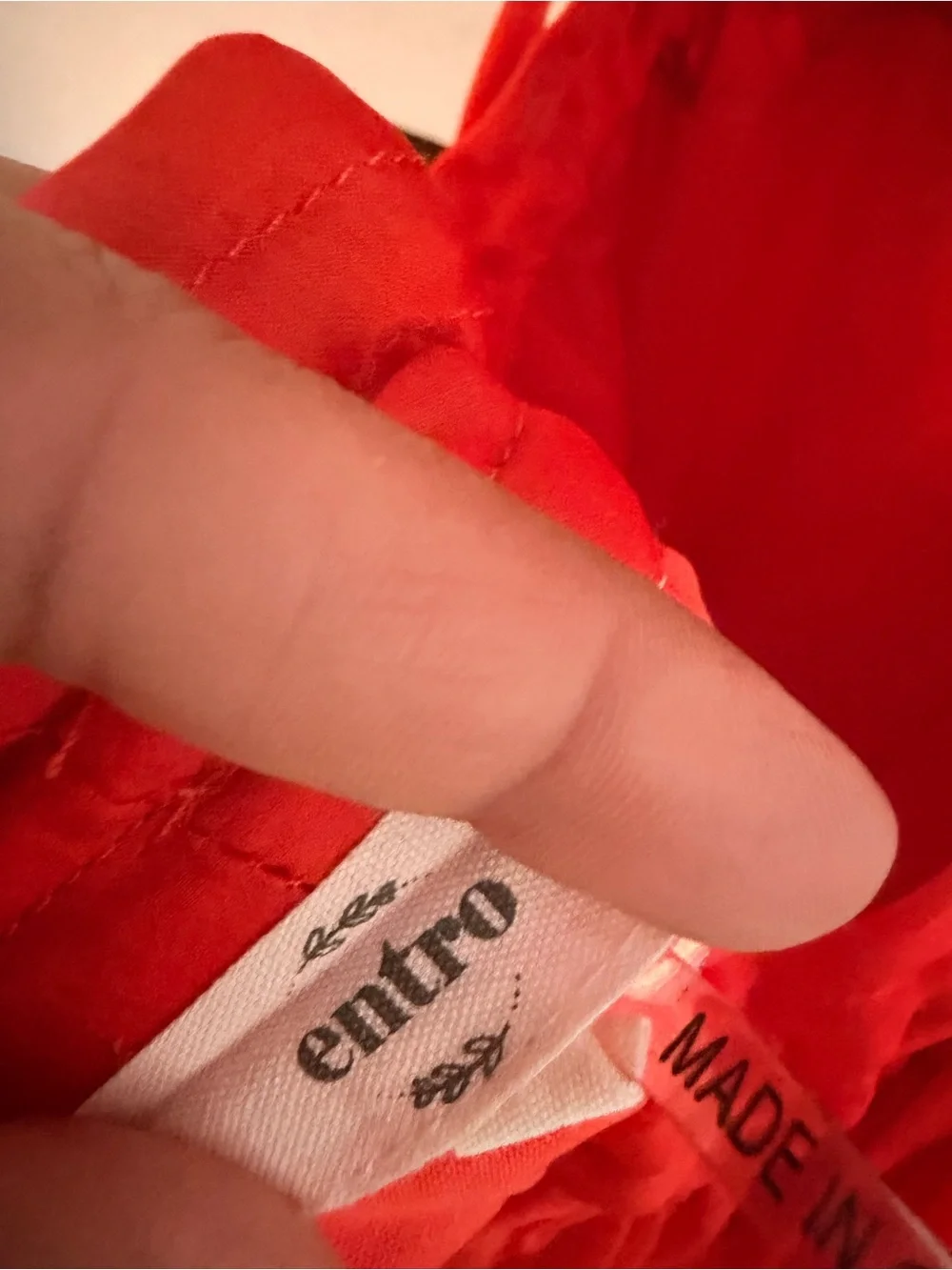 entro Orange Red Halter Tiered Mini Dress - Picture 7 of 8